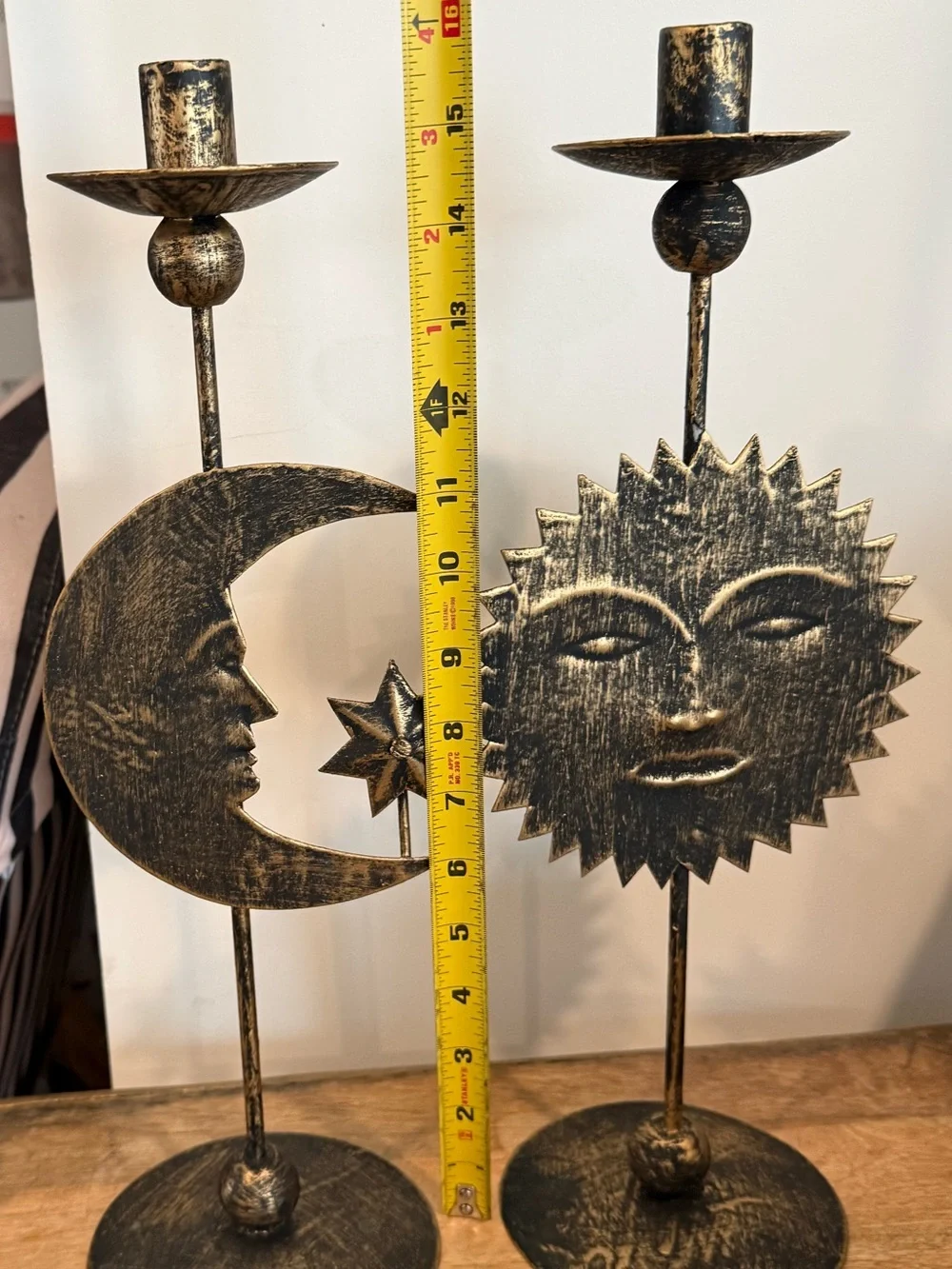 Vintage 90s Sun and Moon Whimsigoth Candle Stick Holders Celestial Whimsical